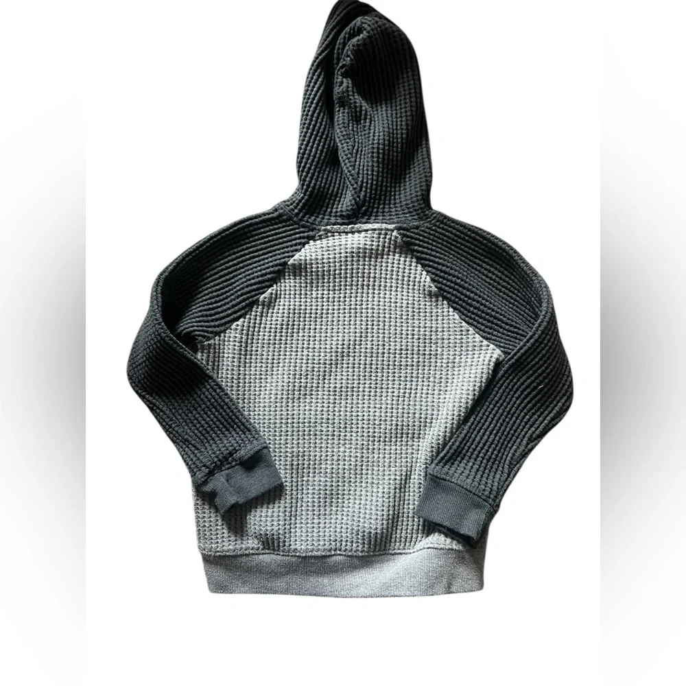 Cat and Jack Grey Colorblock Thermal Hooded Pullover | 5T